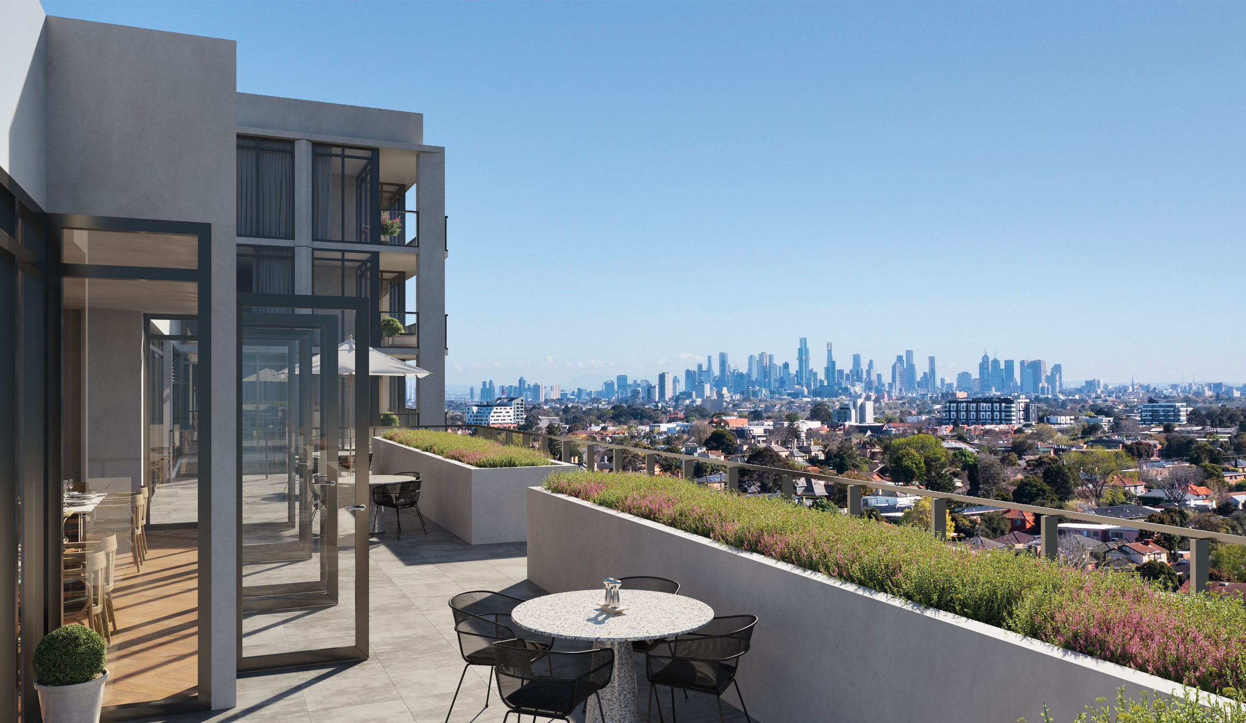 Take in the panoramic views from the rooftop terrace <br> - artist impression